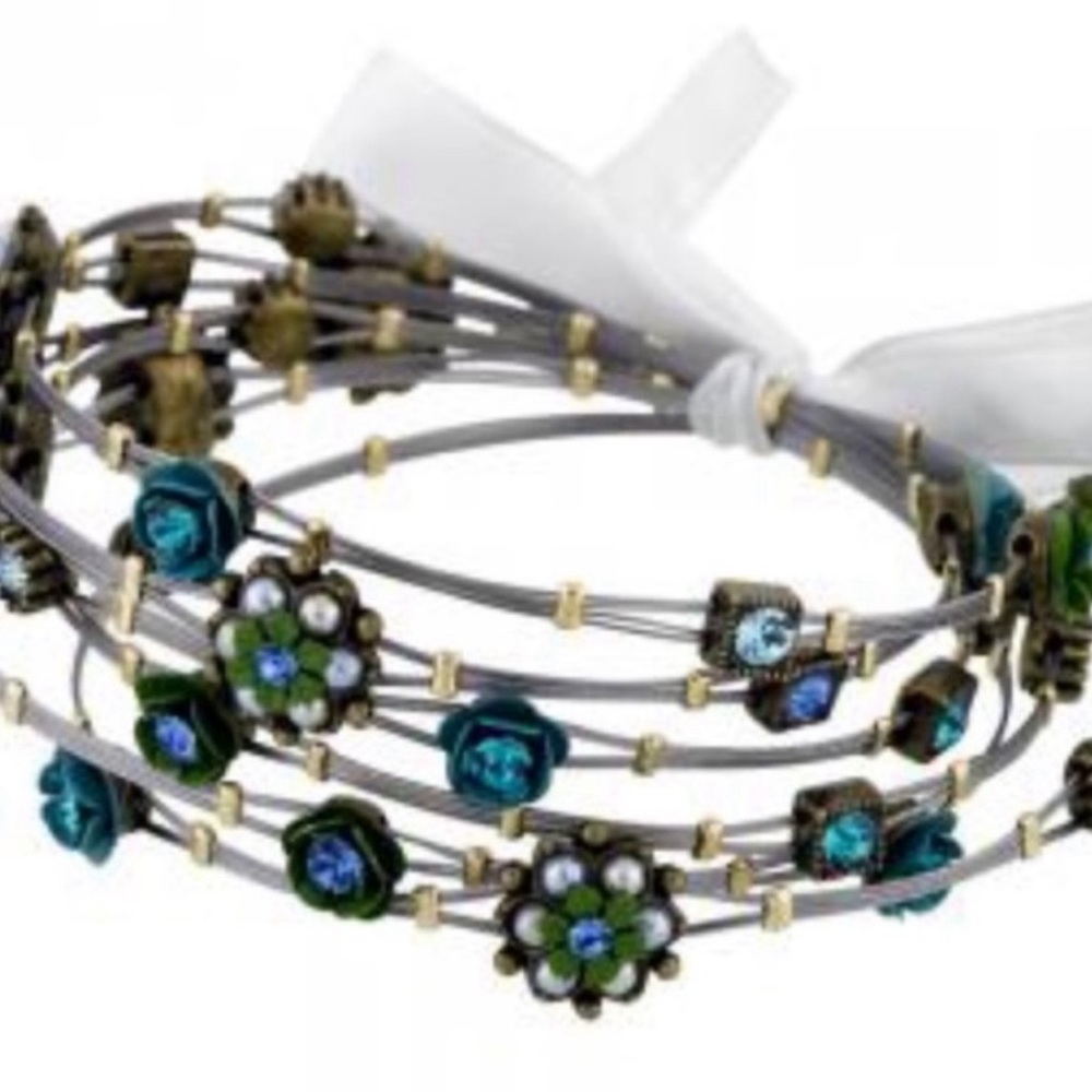 Set of 6 Shades of Blue/Green Whisper Bracelets-Boutique